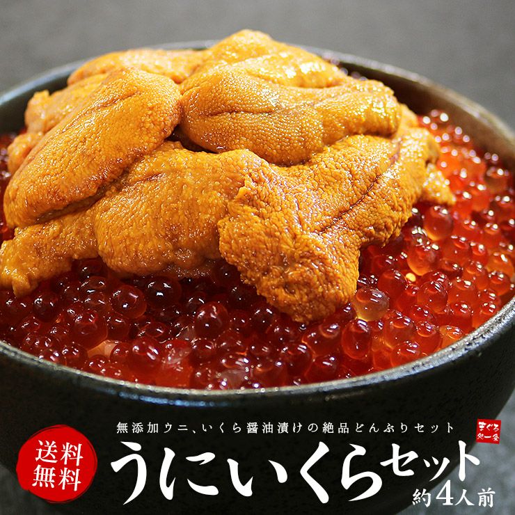 送料無料】無添加うに＆イクラ丼4杯分！無添加生ウニといくら醤油漬け